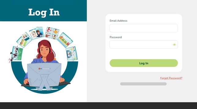 The login page for the Digital Resource Portal is blue and green.